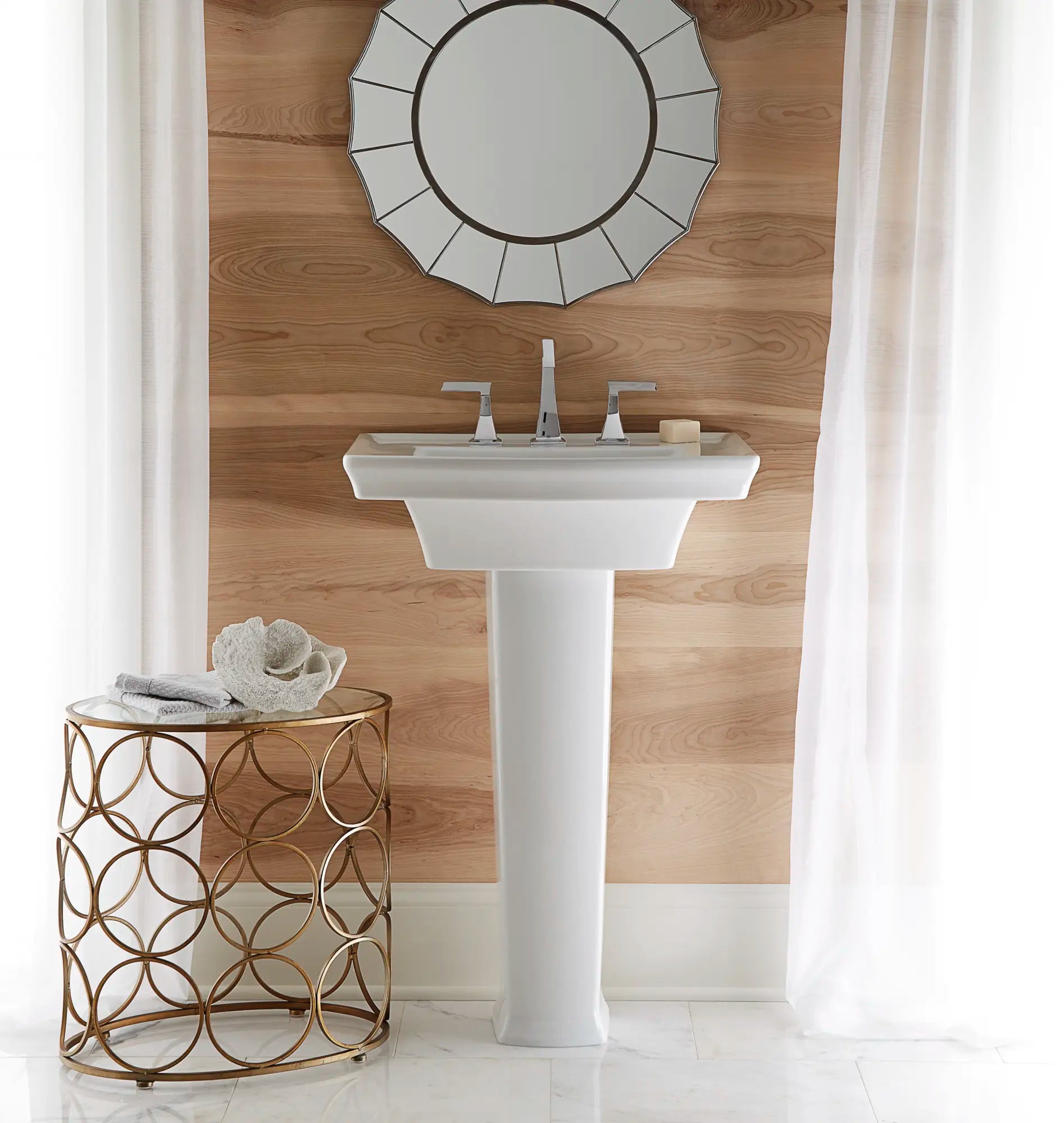 Wyatt® Pedestal Sink Top, 3-hole With Pedestal Leg Wyatt® Pedestal Sink Top, 3-hole With Pedestal Leg