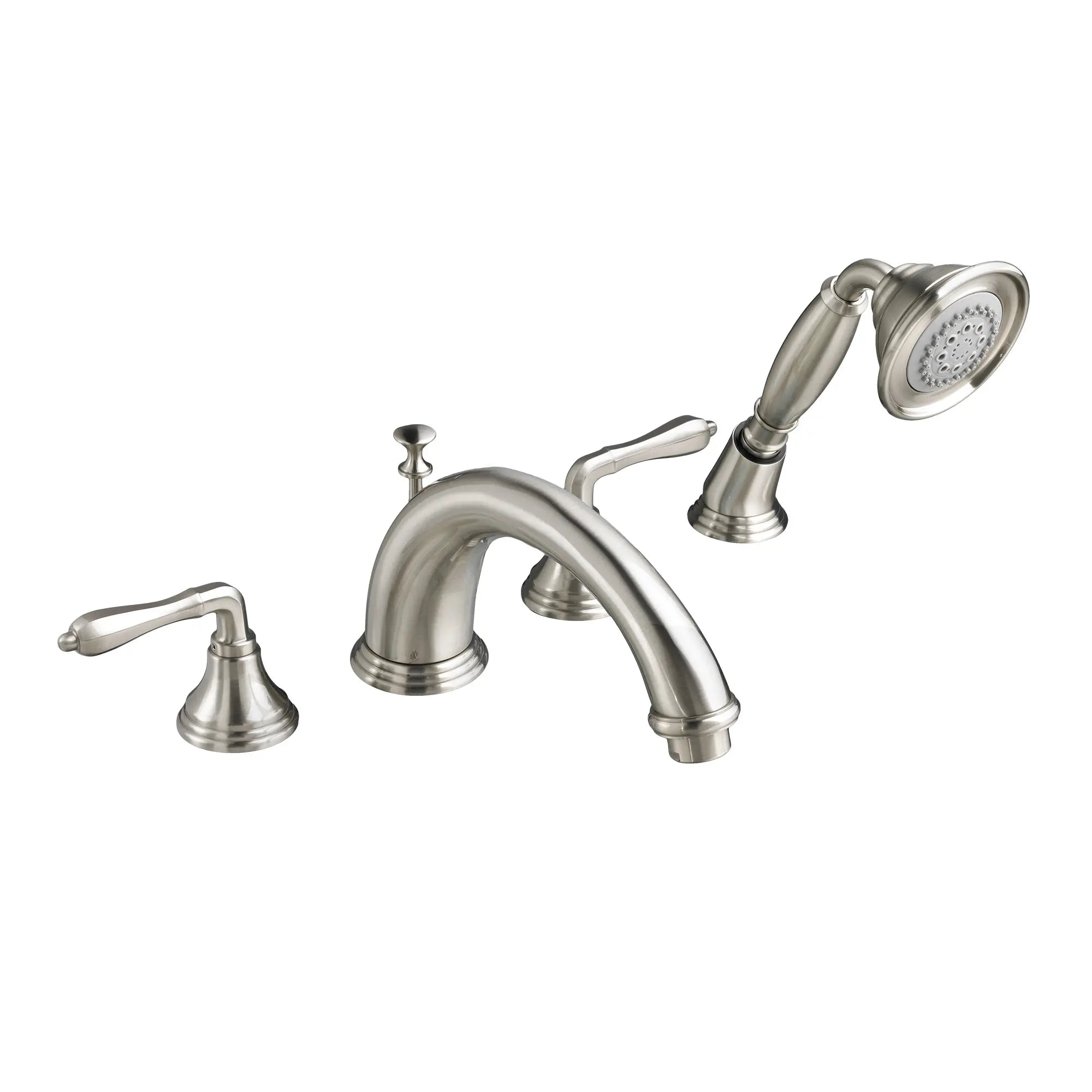 Deck Mount Tub Filler with Hand Shower and Lever Handles // BRUSHED NICKEL // 41463_D35101900144_0_CDNwebp.webp