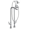 [D35101954.100] Traditional Floor Mount Tub Faucet with Ashbee Cross Handles - Platinum Nickel