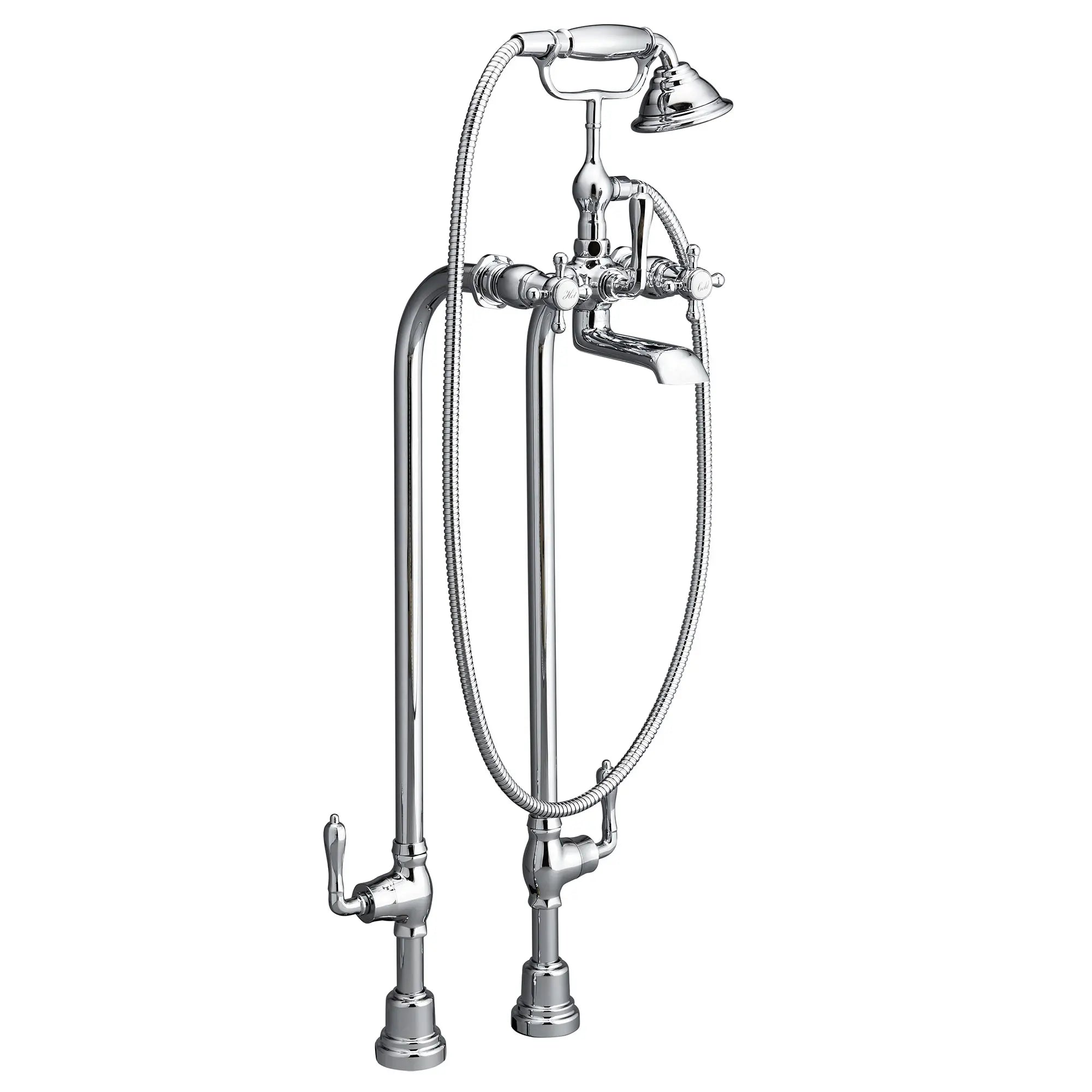 Traditional Floor Mount Tub Faucet with Ashbee Cross Handles // POLISHED CHROME // 41472_D35101954100_0_CDNwebp.webp