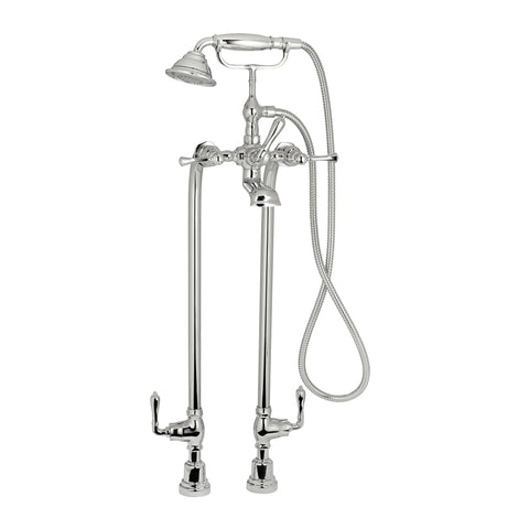 Transitional Floor-Mounted Bathtub Faucet With Randall Lever Handles