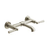[D35155450.144] Wall Mount Bathroom Faucet With Lever Handles - Satin Brass
