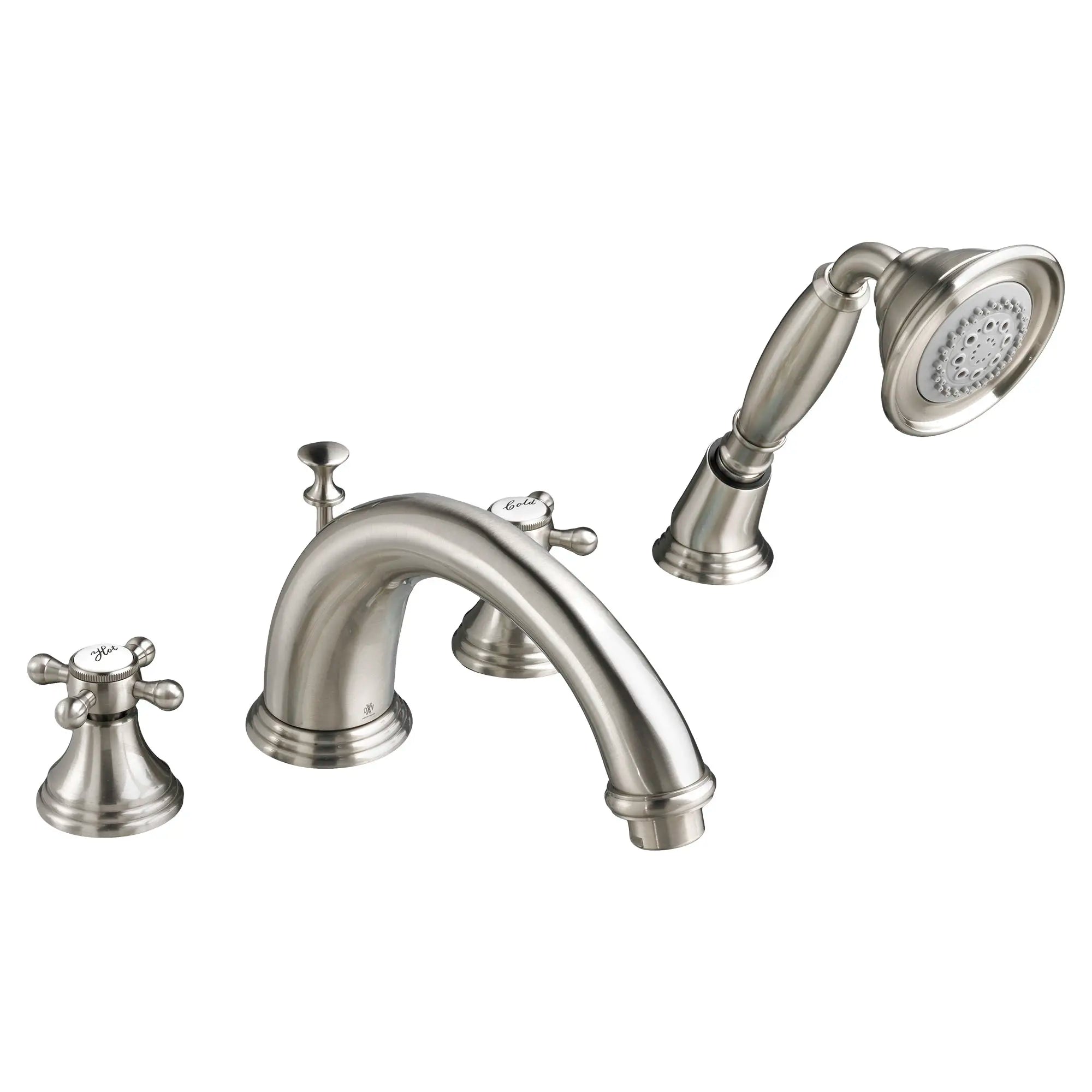 Deck Mount Tub Filler with Hand Shower and Cross Handles // BRUSHED NICKEL // 41907_D35101940.144_D3510194C.144_0_CDNwebp.webp