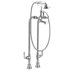 [D35107950.100] Traditional Floor Mount Bathtub Faucet with Landfair Lever Handles - Polished Chrome