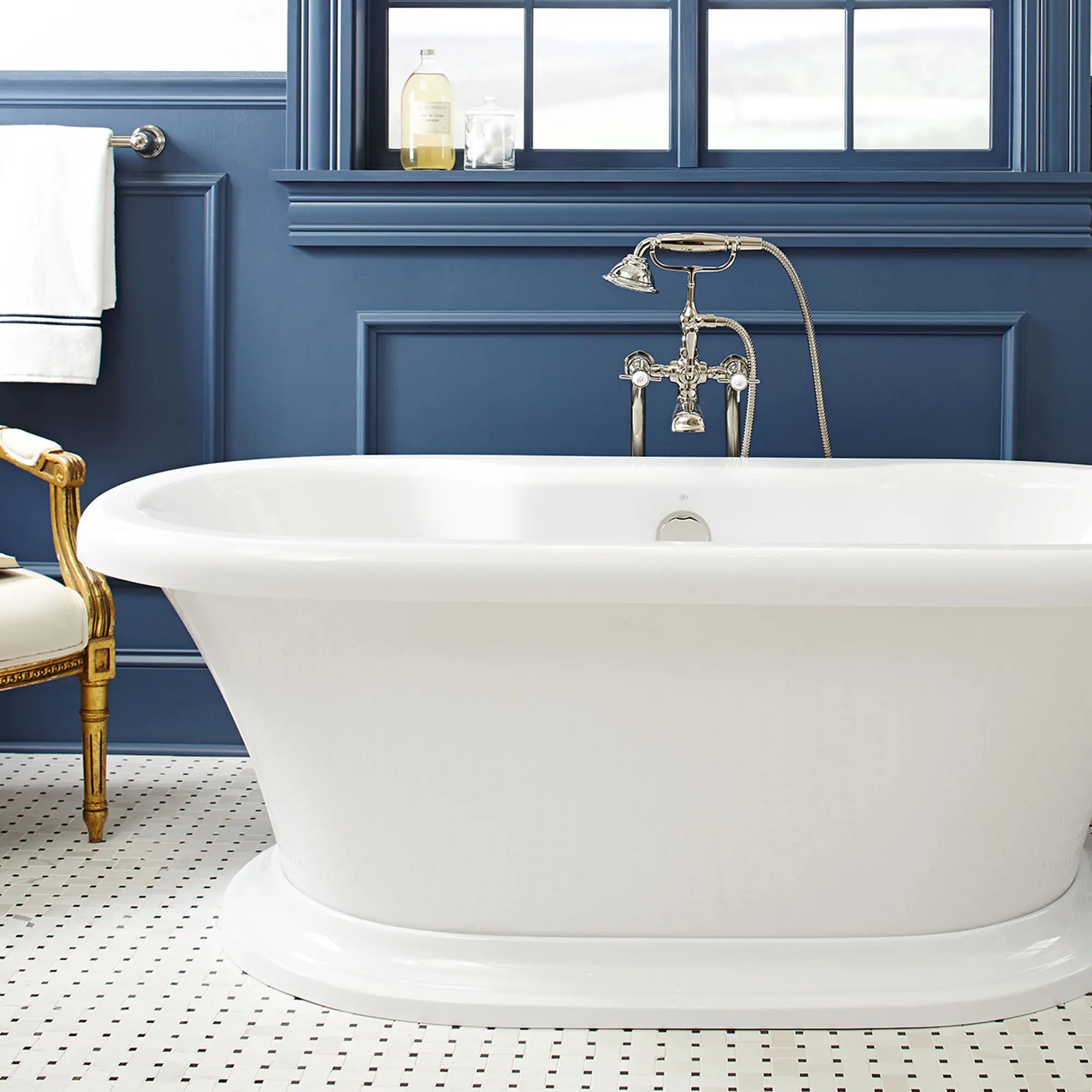 Traditional Floor Mount Bathtub Faucet with landfair Cross Handles // PLATINUM NICKEL // 66241_B_D62747004.415_D35107954.150_CDNwebp.webp