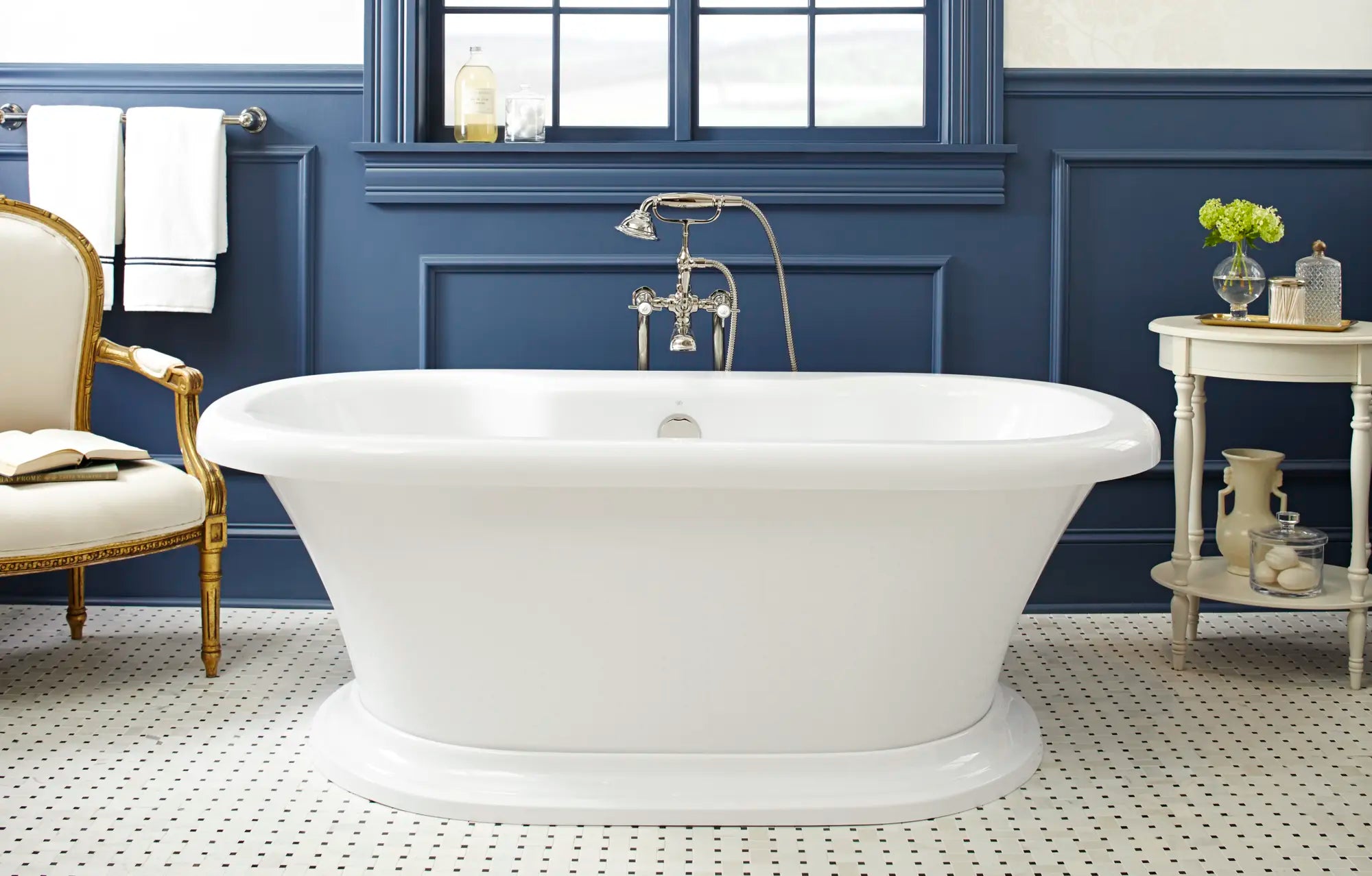 Traditional Floor Mount Bathtub Faucet with landfair Cross Handles // PLATINUM NICKEL // 66250_B_D62747004.415_D35107954.150_CDNwebp.webp