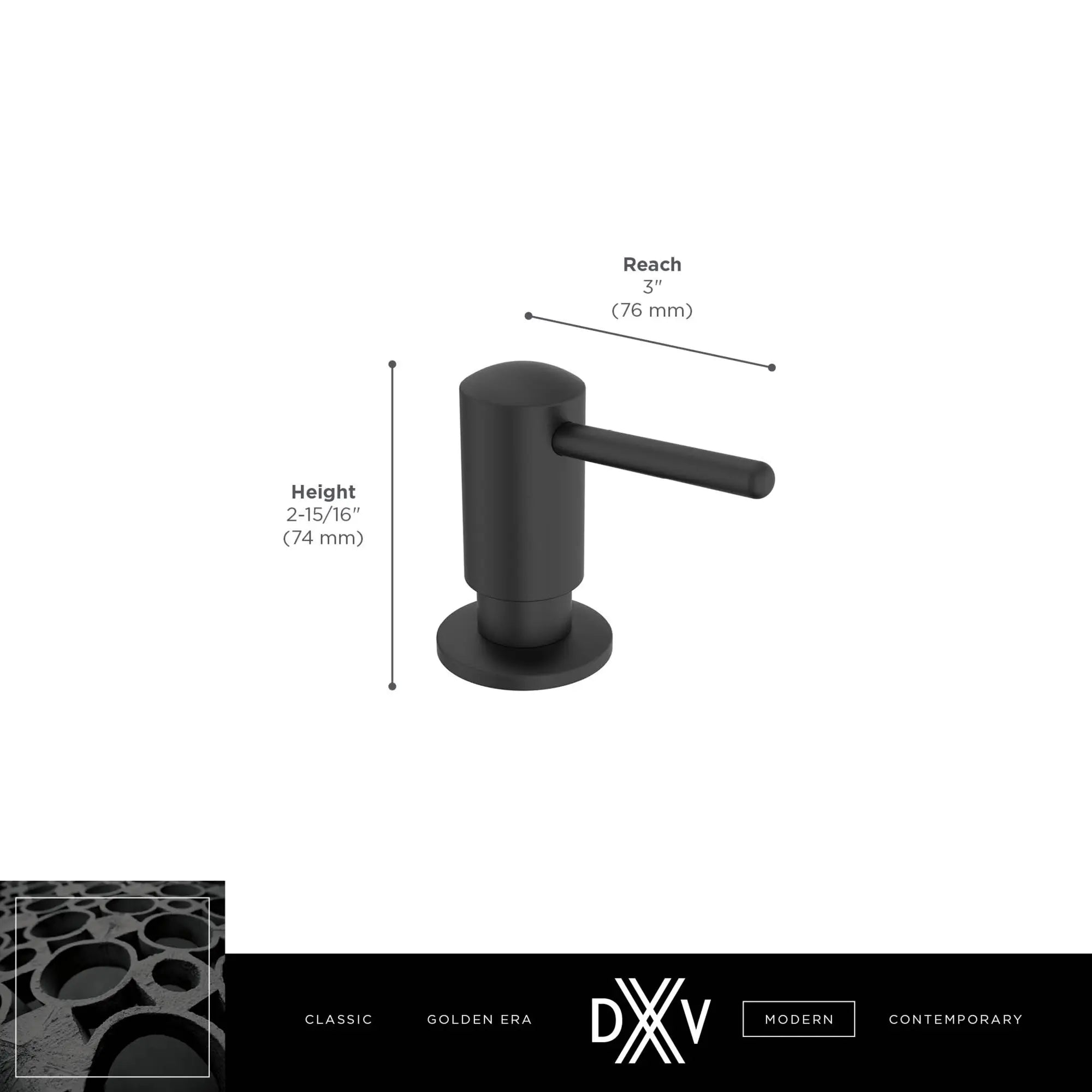 Etre® Soap Dispenser // POLISHED CHROME // 68319_DXV_Etre_Soap_Dispenser_D35405720_Info_2_CDNwebp.webp