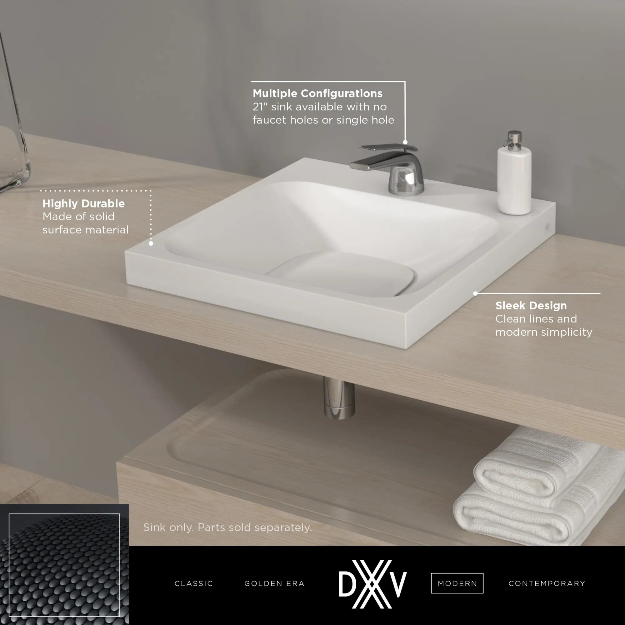 Dxv® Modulus 21 In. Sink, 1-hole Dxv® Modulus 21 In. Sink, 1-hole