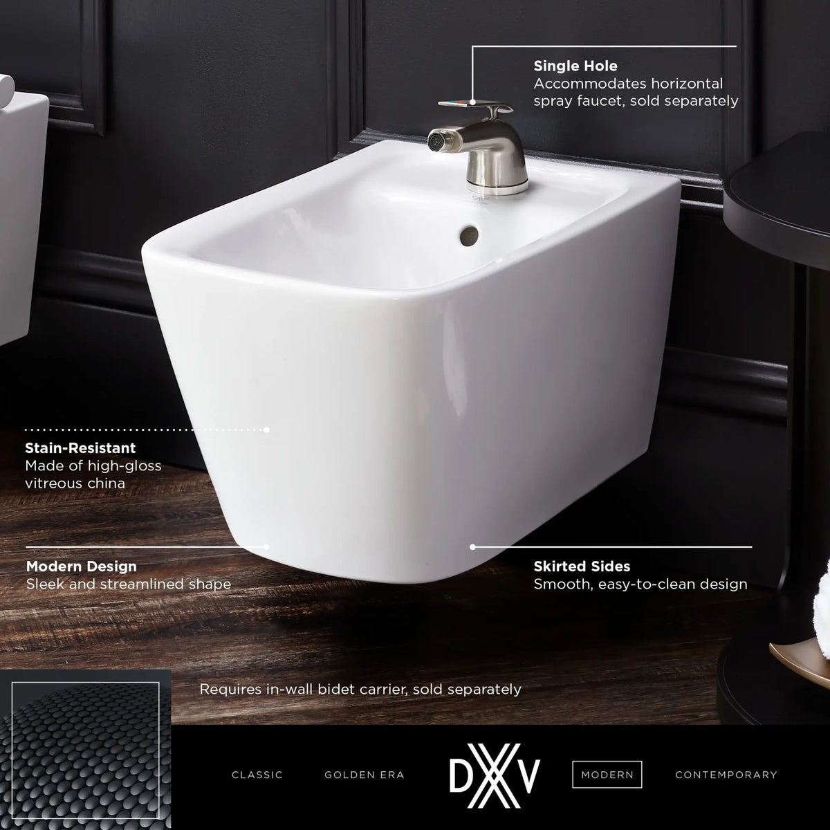 Dxv Modulus Commode Dxv Modulus® Wall-hung Bidet, 1-hole