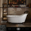 Oak Hill® 66 in. x 36 in. Freestanding Bathtub with Feet // WEATHERED OAK // 68386_DXV_Oak_Hill_FST_D12025014_Infographic_1_CDNwebp.webp