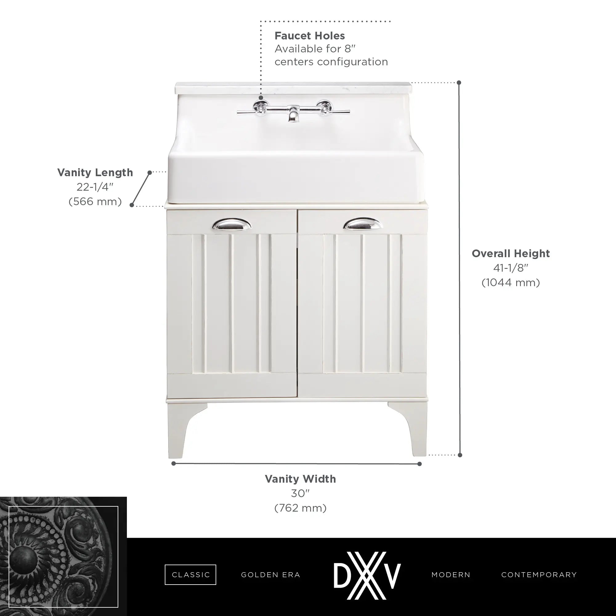 Oak Hill® 30 in. Single Vanity Only // WEATHERED OAK // 68430_DXV_Oak_Hill_Vanity_D19010030.620_Info_2_CDNwebp.webp