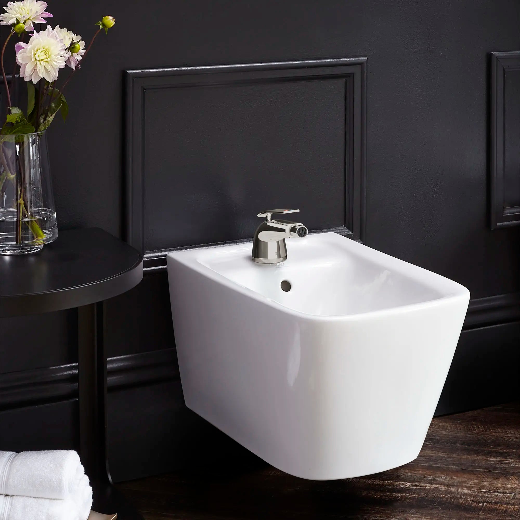 DXV® Modulus Single Hole Bidet Faucet with Indicator Markings and Lever Handle // PLATINUM NICKEL // 84748_B-D35120012RB150_CDNwebp.webp