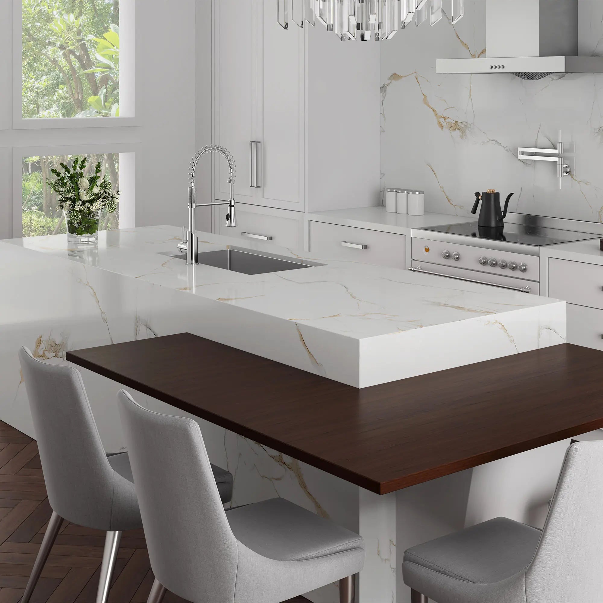 Fresno® Single Handle Culinary Kitchen Faucet with Lever Handle // POLISHED CHROME // 85860_B-D35403350.100_D35401900.100_CDNwebp_83cc567b-afe0-4d90-ab82-fdf83bb3b1e6.webp