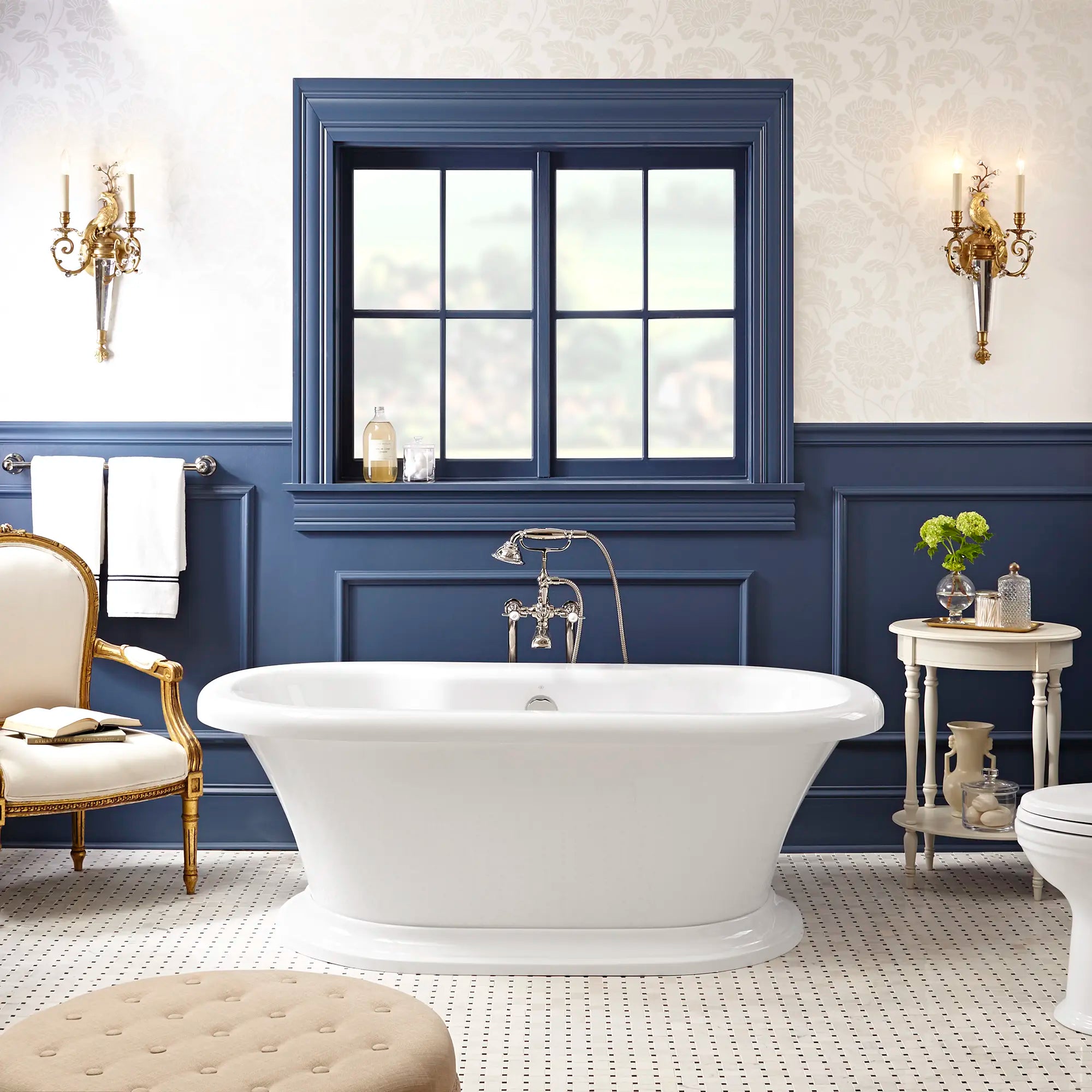 Traditional Floor Mount Bathtub Faucet with landfair Cross Handles // PLATINUM NICKEL // 88560_C_D62747004.415_D2215AA104.415_D19000708.008.415_D35101800.150_D35107954.150_2_CDNwebp.webp