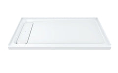 DXV® Modulus 60” X 32” SOLID SURFACE SHOWER BASE – LEFT DRAIN // MERINO WHITE // 90569_D16032STL417_CDNwebp.webp
