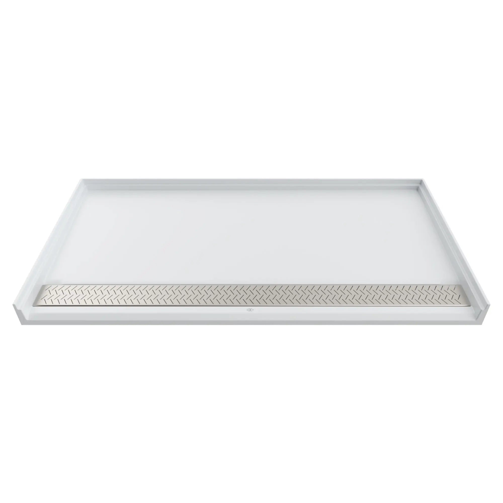 DXV® Modulus 64” X 34” SOLID SURFACE SHOWER BASE - FRONT DRAIN // MERINO WHITE // 90586_D16434AMFCOL417_CDNwebp.webp