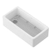 [D20066236.415] Hillside® 36 in. Apron Kitchen Sink with Offset Drain - Canvas White