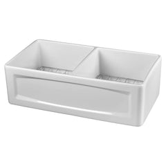 [D20103000.415] Hillside® 33 in. Apron Kitchen Sink with Center Drain - Canvas White