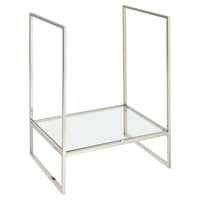 Belshire® 30 in. Console Legs with Glass Shelf // PLATINUM NICKEL // 91603_D21065000150_CDNwebp.webp