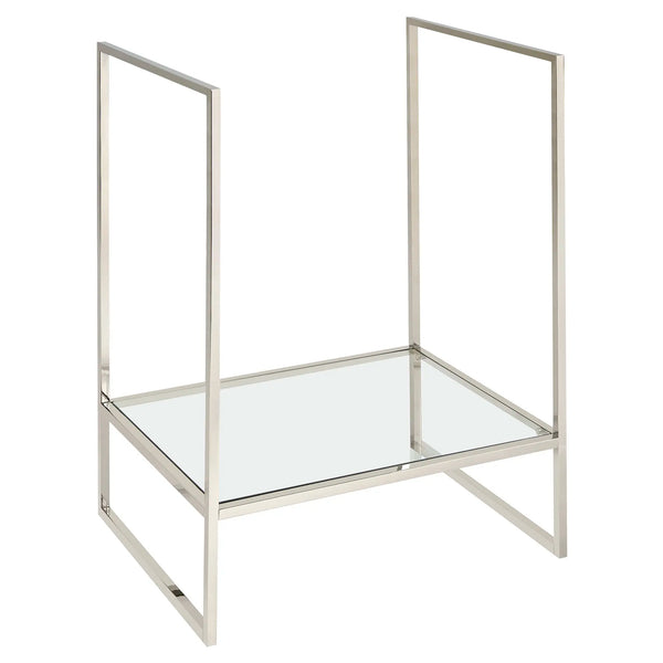 Belshire® 30 in. Console Legs with Glass Shelf // PLATINUM NICKEL // 91603_D21065000150_CDNwebp.webp