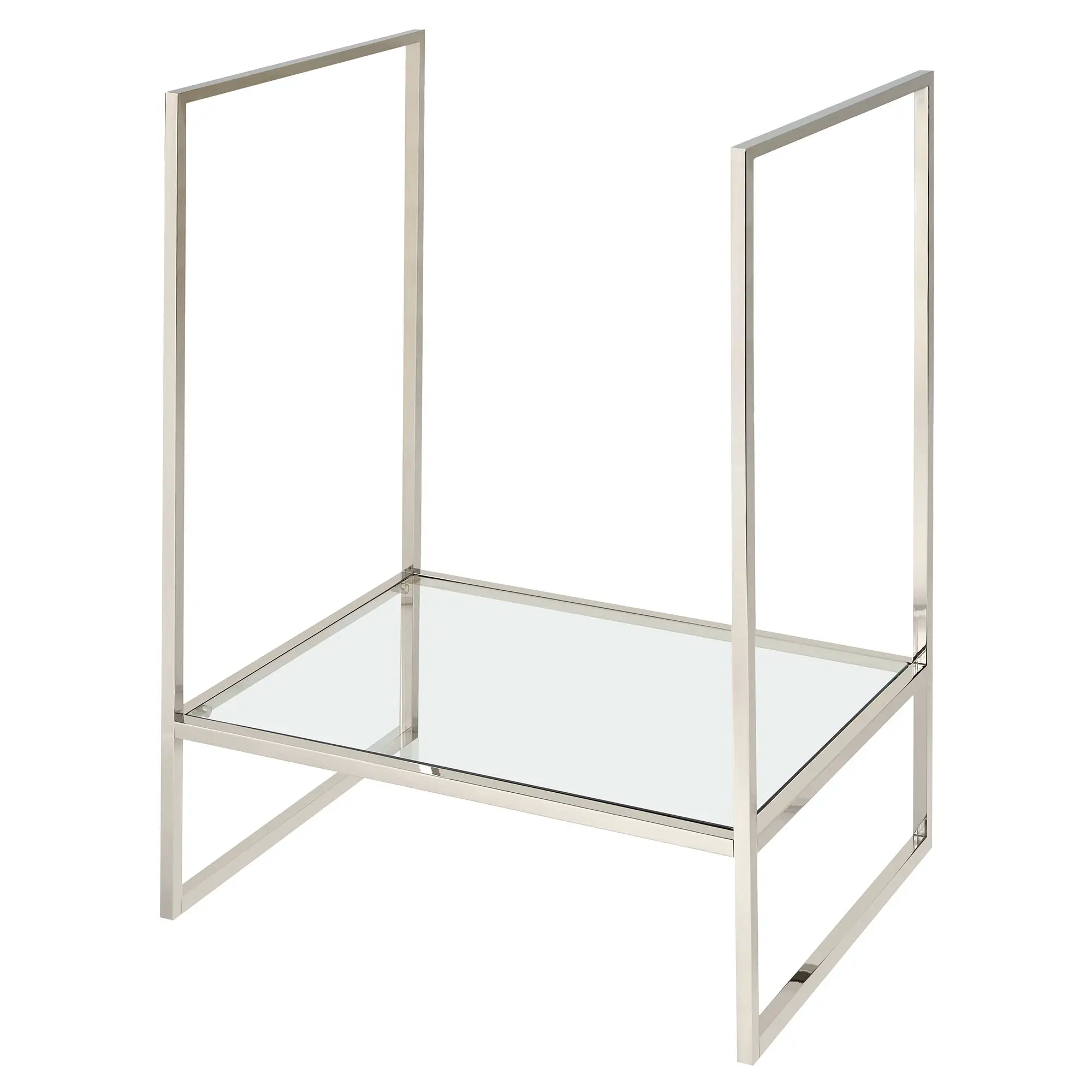 Belshire® 30 in. Console Legs with Glass Shelf // PLATINUM NICKEL // 91615_D21065000150_1_CDNwebp.webp