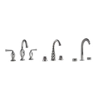 [D31204801.435] Shadowbrook 2-Handle Widespread 3D Printed Bathroom Faucet with Knob Handles - Butler Finish