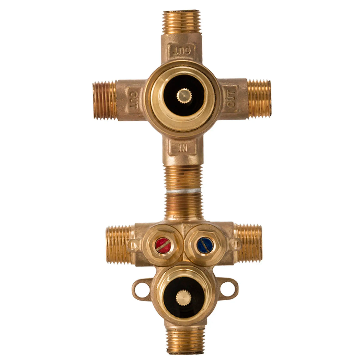 2-handle Thermostatic Rough Valve With 3-way Diverter Shared Functions 2-handle Thermostatic Rough Valve With 3-way Diverter Shared Functions
