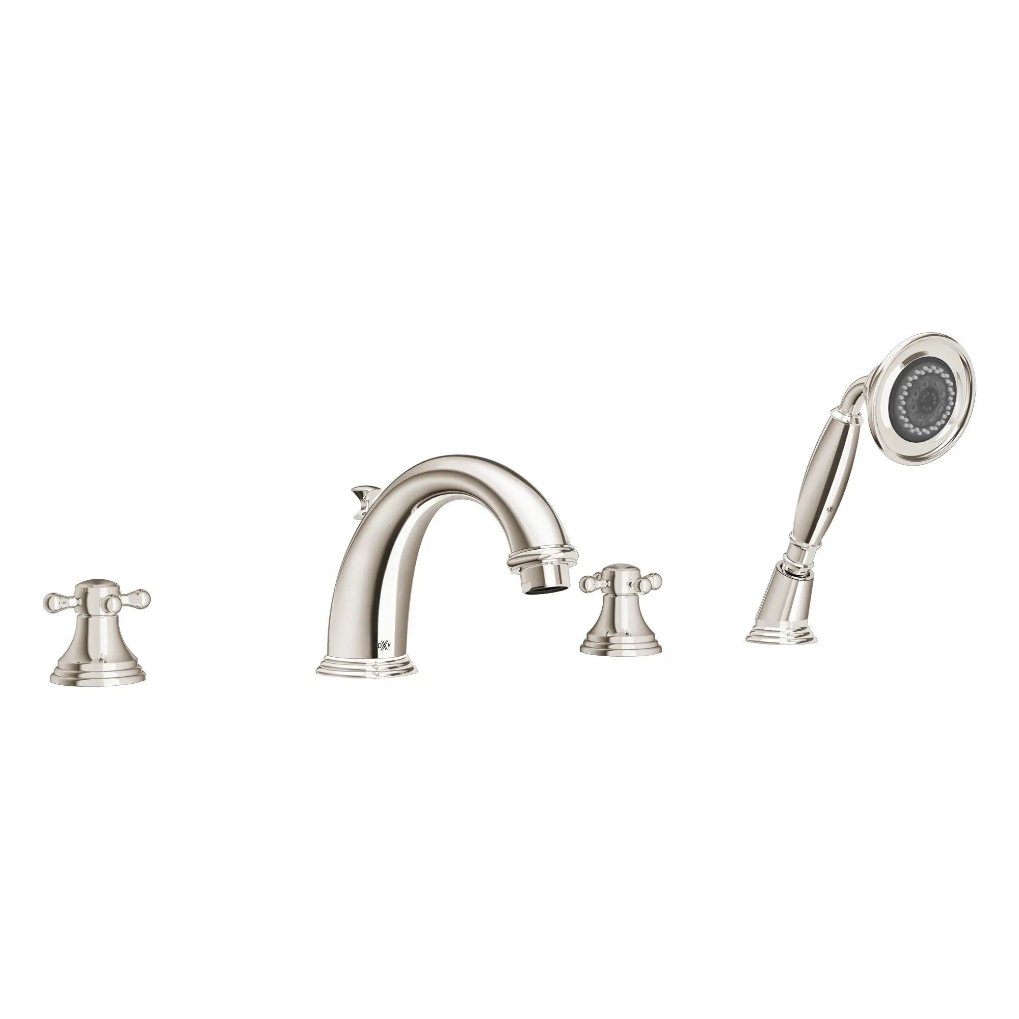 Deck Mount Tub Filler with Hand Shower and Cross Handles // PLATINUM NICKEL // 92942_D35101940.150_CDNwebp.webp