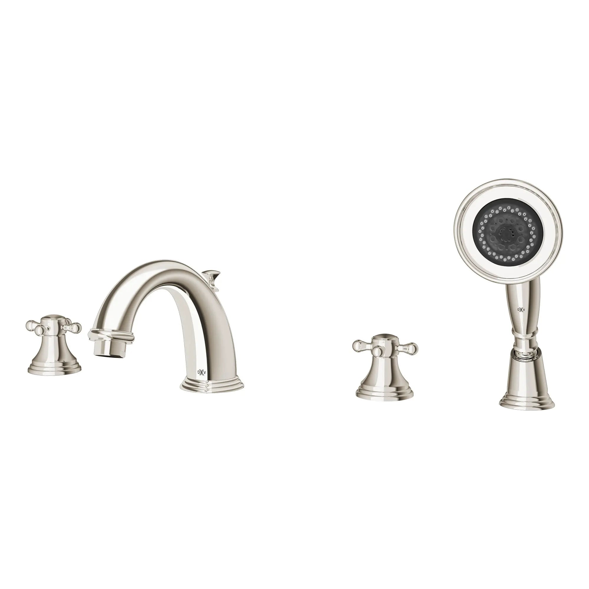 Deck Mount Tub Filler with Hand Shower and Cross Handles // PLATINUM NICKEL // 92946_D35101940.150_1_CDNwebp.webp