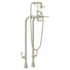 [D3510195C.144] Traditional Floor Mount Bathtub Filler with Hand Shower and Lever Handles - Polished Chrome