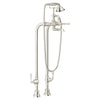 [D3510195C.150] Traditional Floor Mount Bathtub Filler with Hand Shower and Lever Handles - Polished Chrome