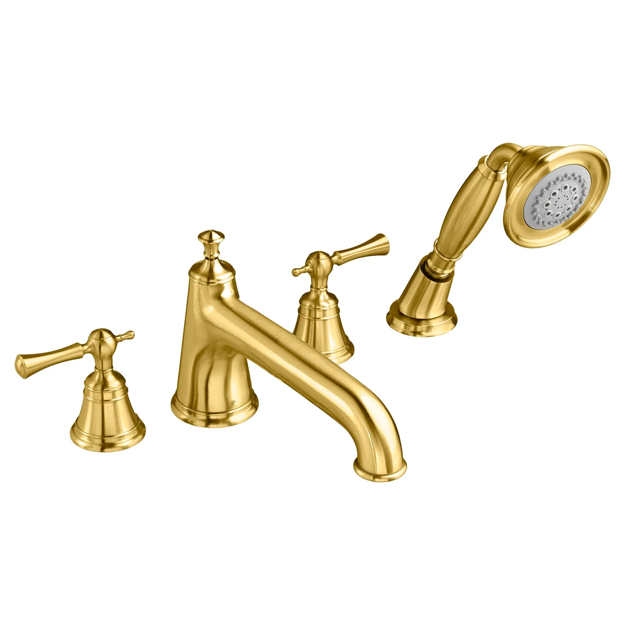Randall 2-Handle Deck Mount Bathtub Faucet with Hand Shower and Lever Handles // SATIN BRASS // 93160_D35102900427_CDNwebp.webp