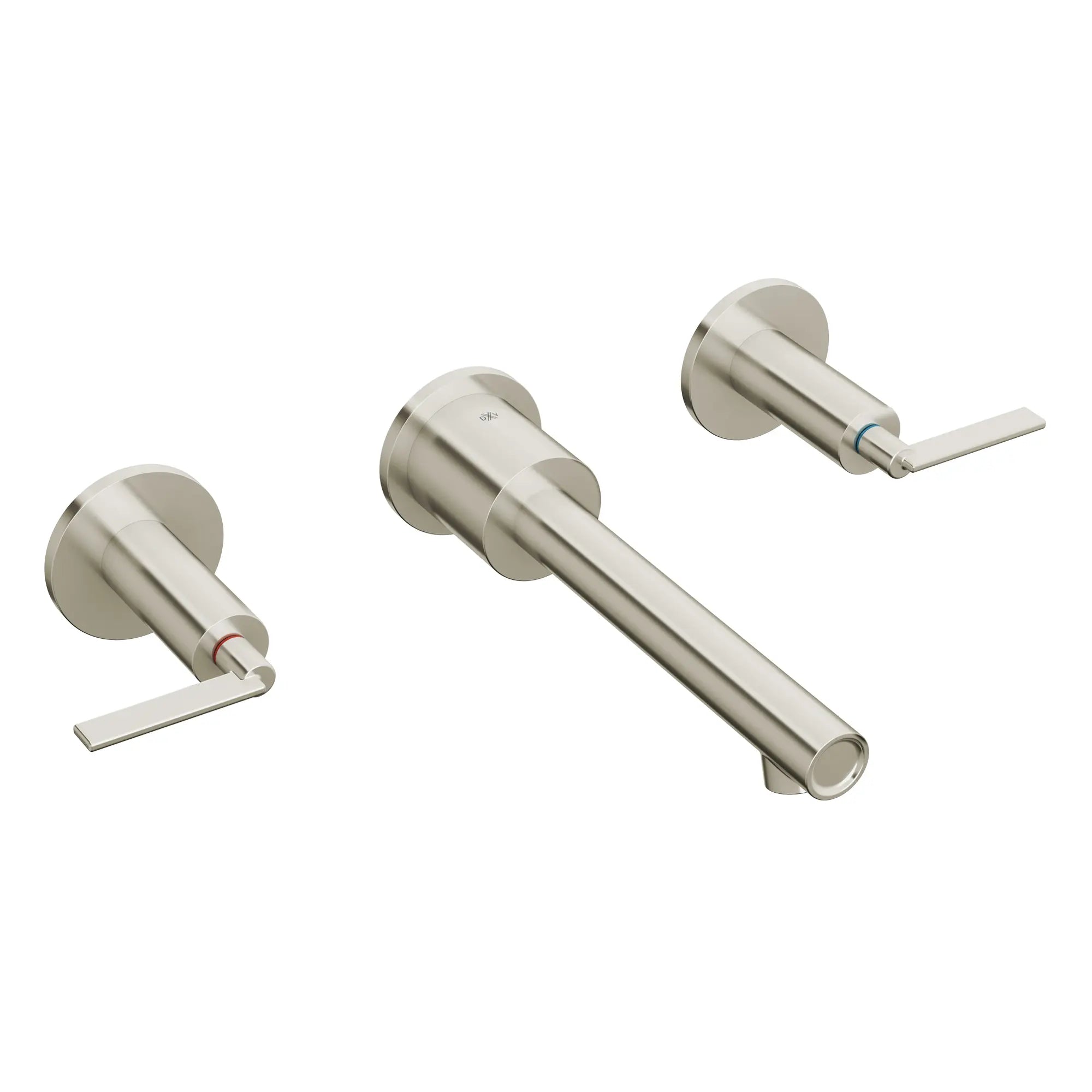 Percy® 2-Handle Wall Mounted Bathroom Faucet with Indicator Markings and Lever Handles // BRUSHED NICKEL // 93760_D35105450RB.144_CDNwebp.webp