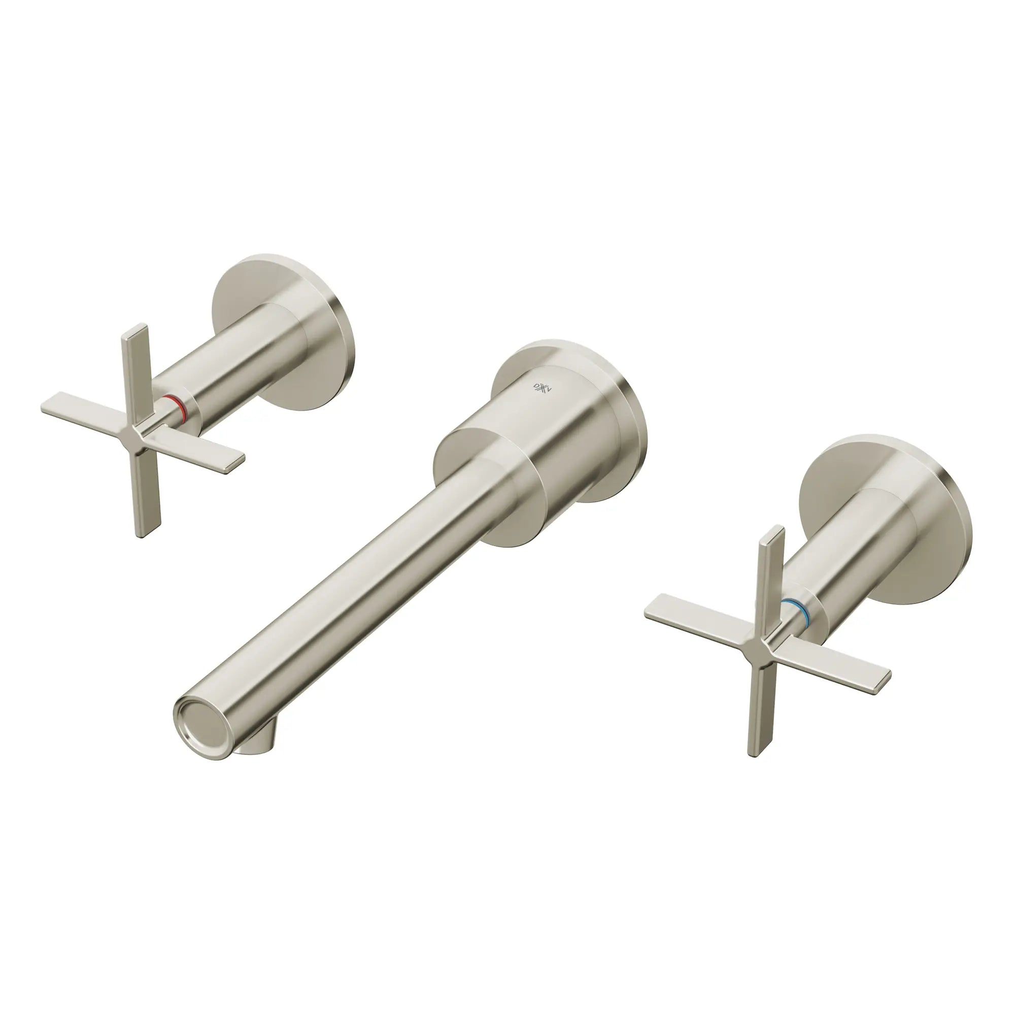 Percy® 2-Handle Wall Mounted Bathroom Faucet with Indicator Markings and Cross Handles // BRUSHED NICKEL // 93816_D35105454RB144_L_CDNwebp.webp