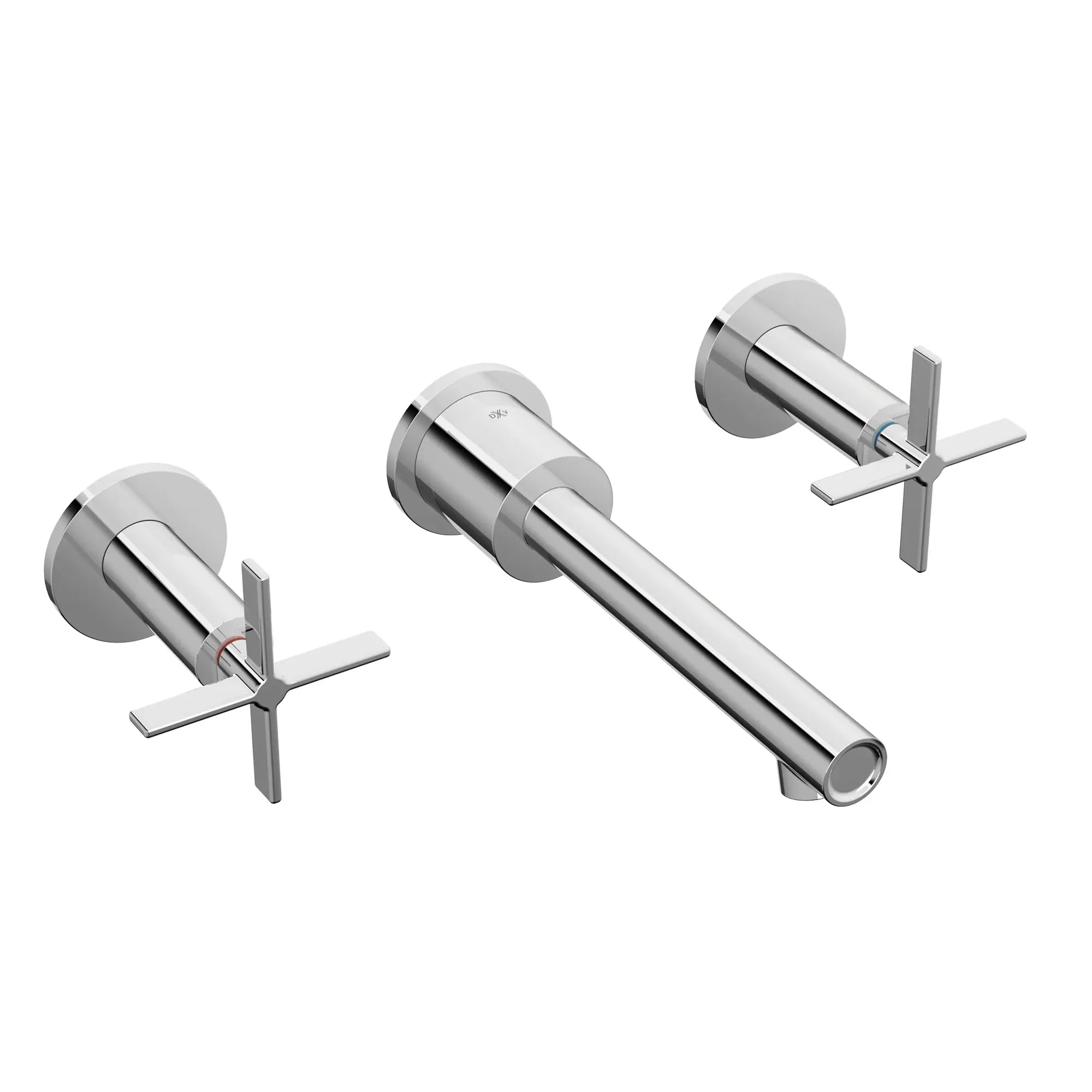 Percy® 2-Handle Wall Mounted Bathroom Faucet with Indicator Markings and Cross Handles // POLISHED CHROME // 93817_D35105454RB100_R_CDNwebp.webp