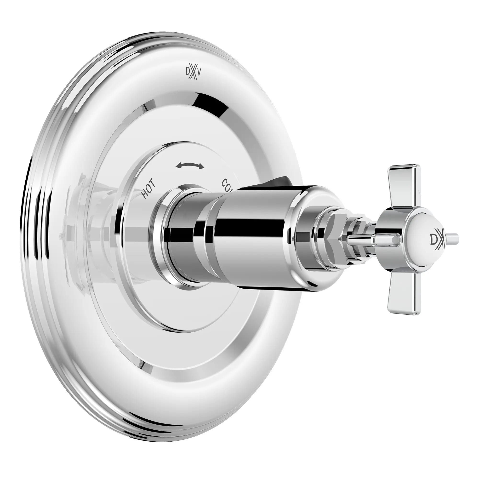 Landfair 1/2 Inch Or 3/4 Inch Thermostatic Valve Trim With Cross Handles // POLISHED CHROME // 94403_D35107514.100_CDNwebp.webp