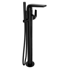 [D35120951.243] DXV® Modulus Single Handle Floor Mount Bathtub Filler with Hand Shower and Lever Handle - Matte Black