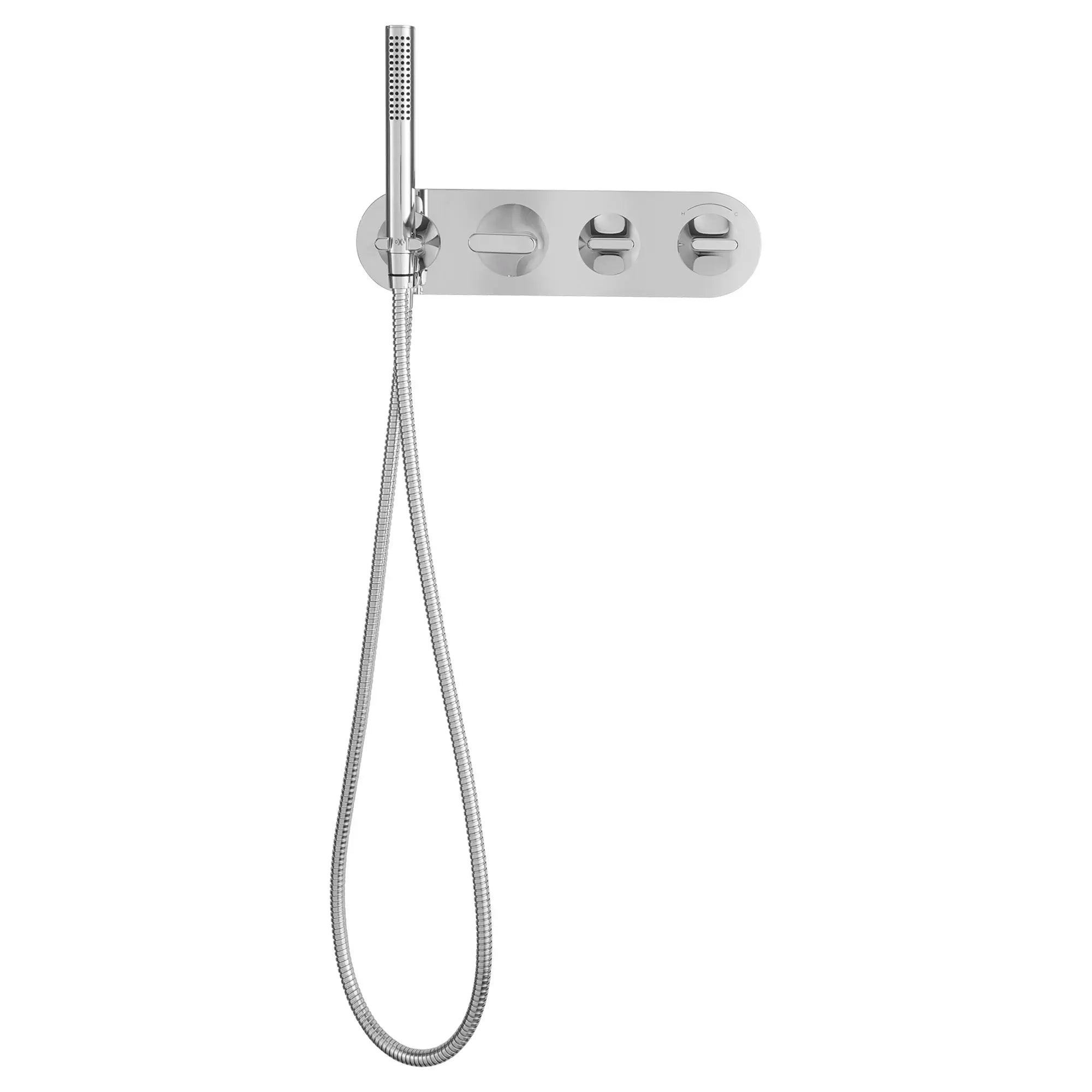 DXV® Modulus 2-Handle Wall Mount Bathtub Faucet with Hand Shower // POLISHED CHROME // 95469_D35120981100_CDNwebp.webp