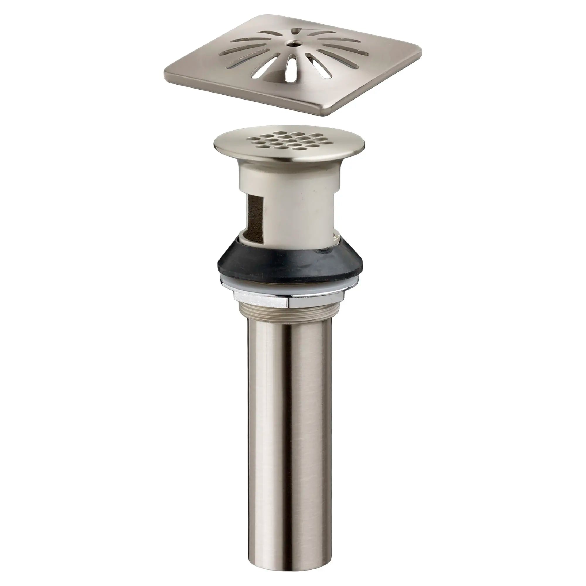 Oak Hill® Grid Drain with Decorative Cover // BRUSHED NICKEL // 95515_D35155040144_CDNwebp.webp