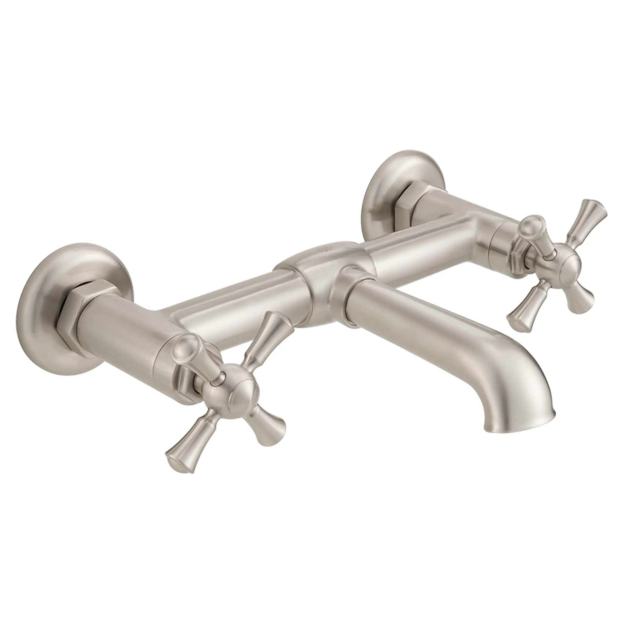 Oak Hill® 2-Handle Wall Mount Bathroom Faucet with Cross Handles // BRUSHED NICKEL // 95715_D35155470144_1_CDNwebp.webp