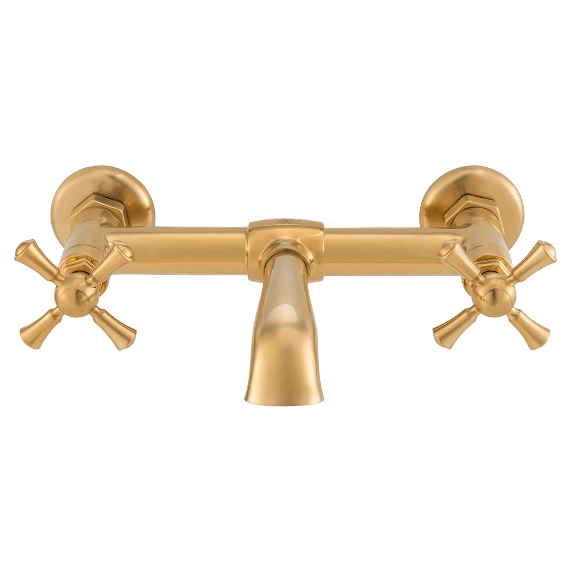 Oak Hill® 2-Handle Wall Mount Bathroom Faucet with Cross Handles // SATIN BRASS // 95726_D35155470427_CDNwebp.webp