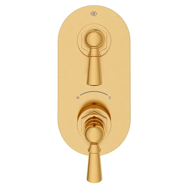 Oak Hill® 2-Handle Thermostatic Valve Trim Only with Lever Handles // SATIN BRASS // 95768_D35155527.427_CDNwebp.webp