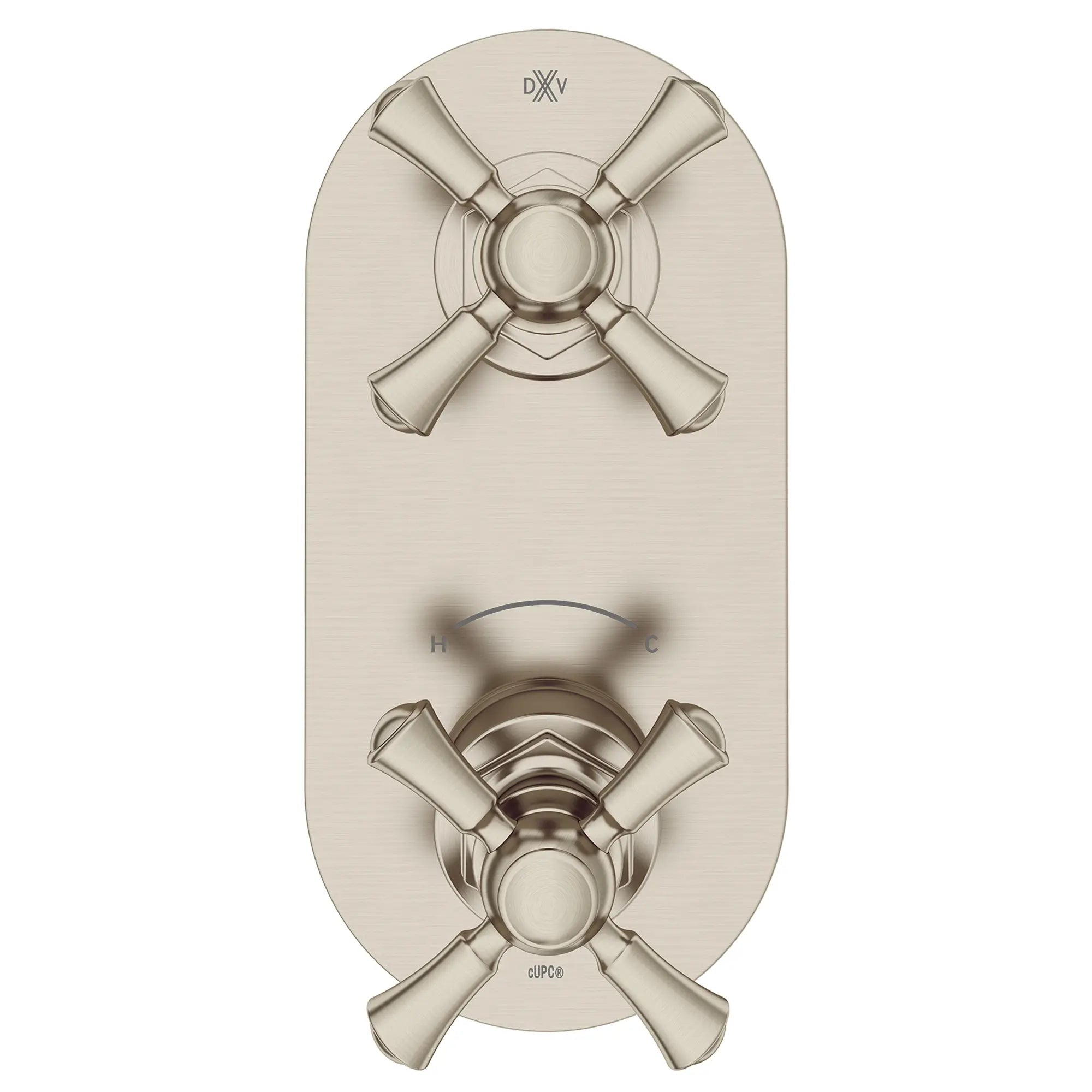 Oak Hill® 2-Handle Thermostatic Valve Trim Only with Cross Handles // BRUSHED NICKEL // 95779_D35155528.144_CDNwebp.webp