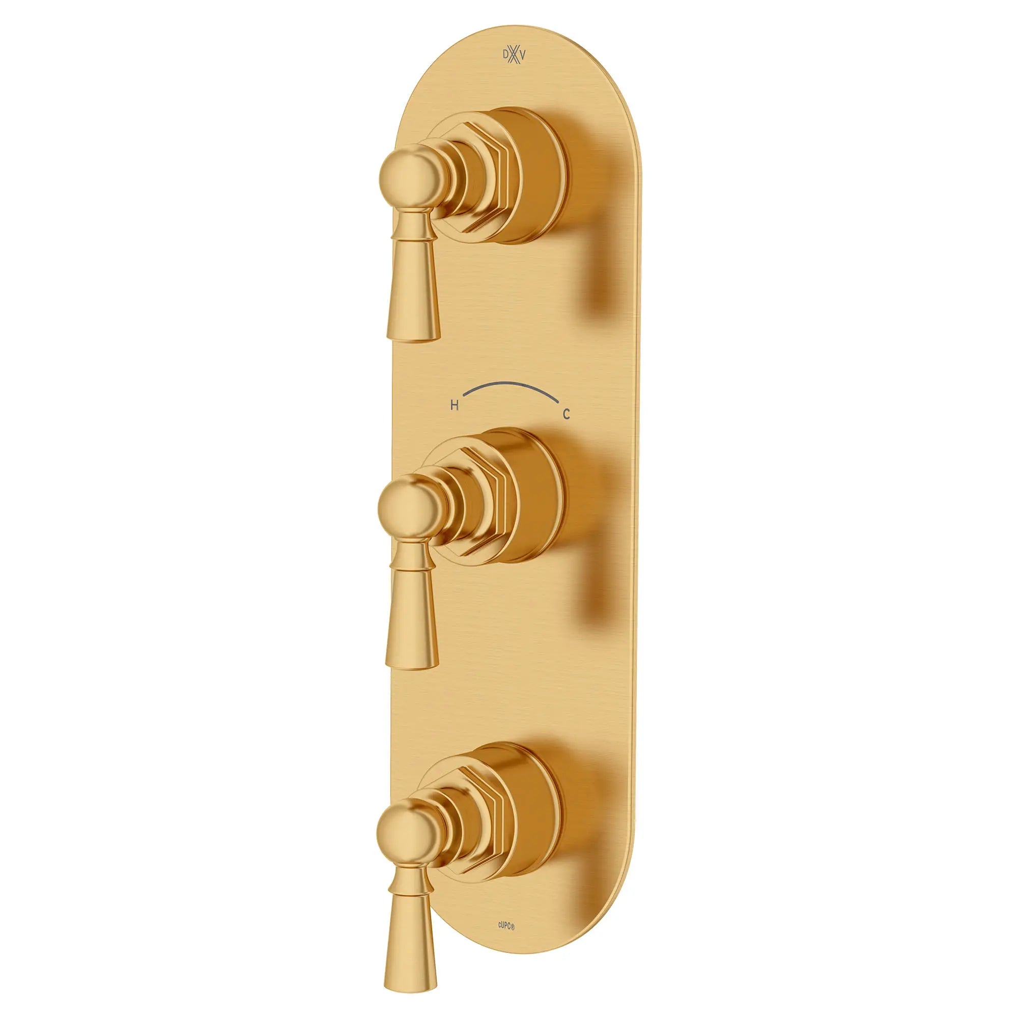 Oak Hill® 3-Handle Thermostatic Valve Trim Only with Lever Handles // SATIN BRASS // 95812_D35155537.427_2_CDNwebp.webp
