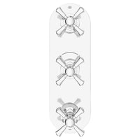 Oak Hill® 3-Handle Thermostatic Valve Trim Only with Cross Handles // POLISHED CHROME // 95813_D35155538.100_CDNwebp.webp