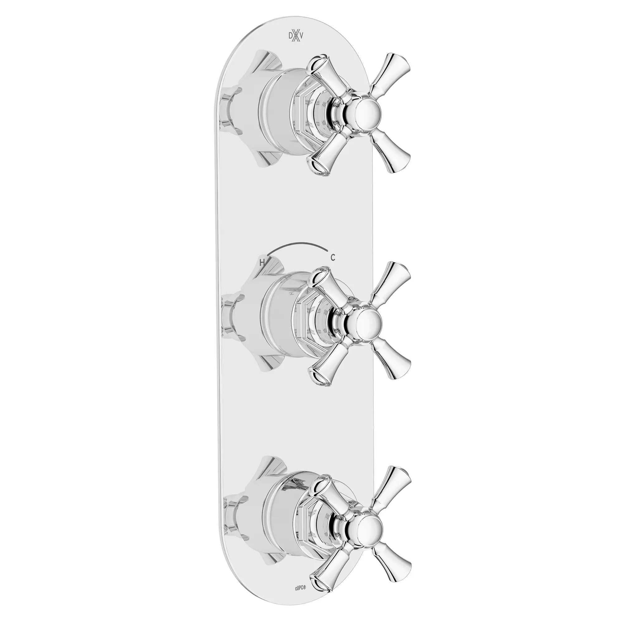 Oak Hill® 3-Handle Thermostatic Valve Trim Only with Cross Handles // POLISHED CHROME // 95815_D35155538.100_1_CDNwebp.webp