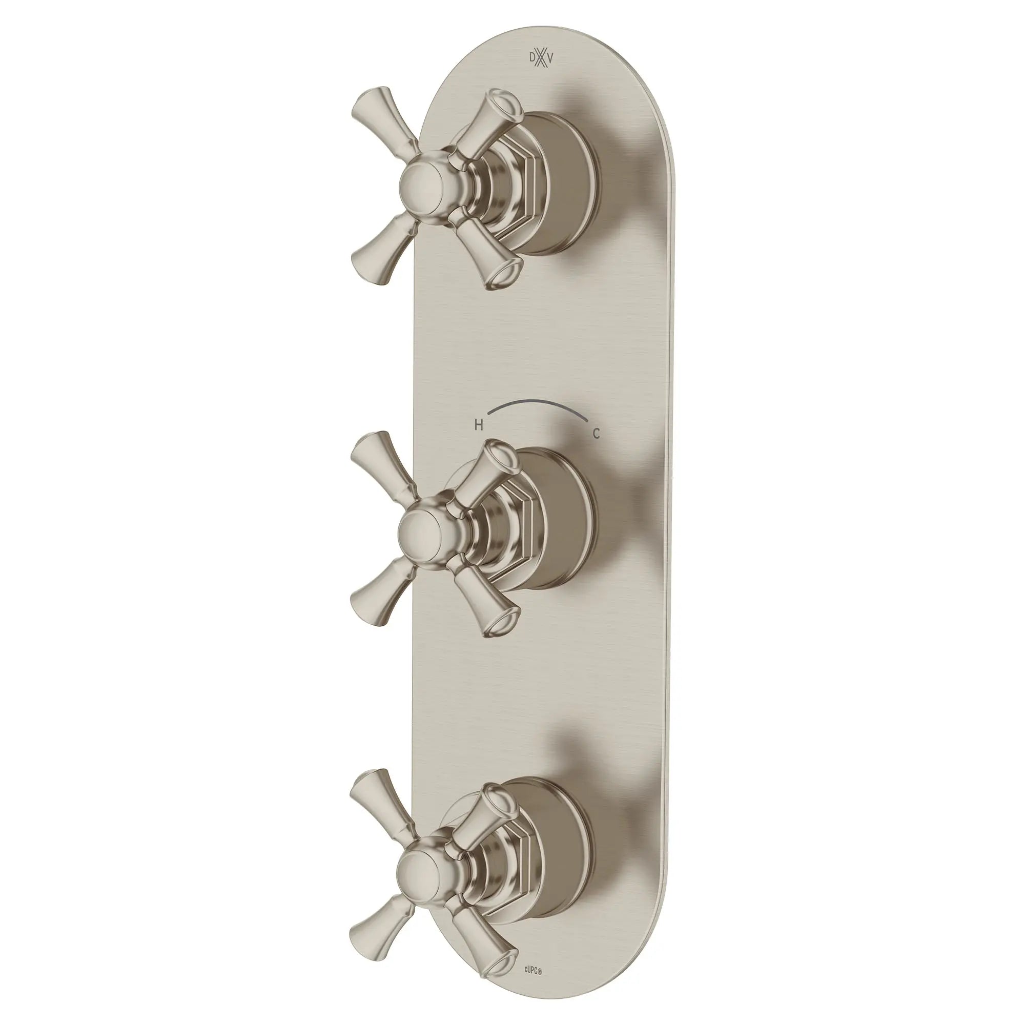 Oak Hill® 3-Handle Thermostatic Valve Trim Only with Cross Handles // BRUSHED NICKEL // 95823_D35155538.144_2_CDNwebp.webp