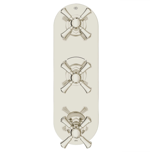 Oak Hill® 3-Handle Thermostatic Valve Trim Only with Cross Handles // PLATINUM NICKEL // 95824_D35155538.150_CDNwebp.webp