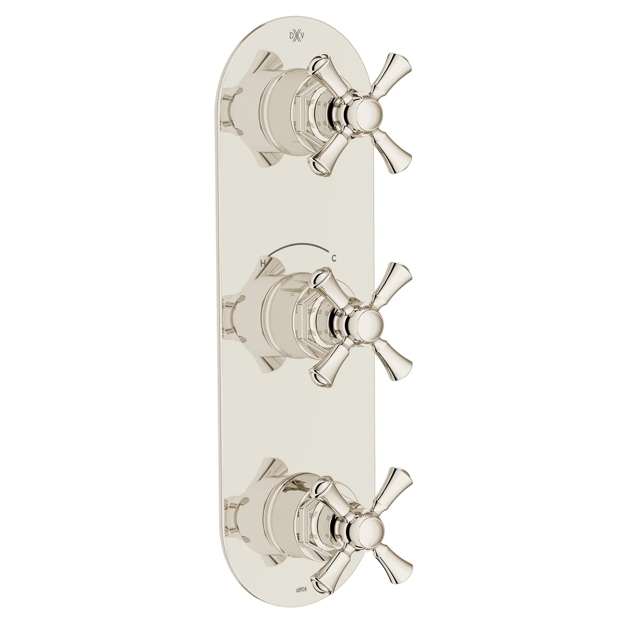 Oak Hill® 3-Handle Thermostatic Valve Trim Only with Cross Handles // PLATINUM NICKEL // 95827_D35155538.150_1_CDNwebp.webp