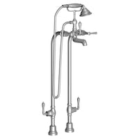 [D35160950.100] Fitzgerald Floor Mount Bathtub Filler with Hand Shower and Lever Handles - Polished Chrome